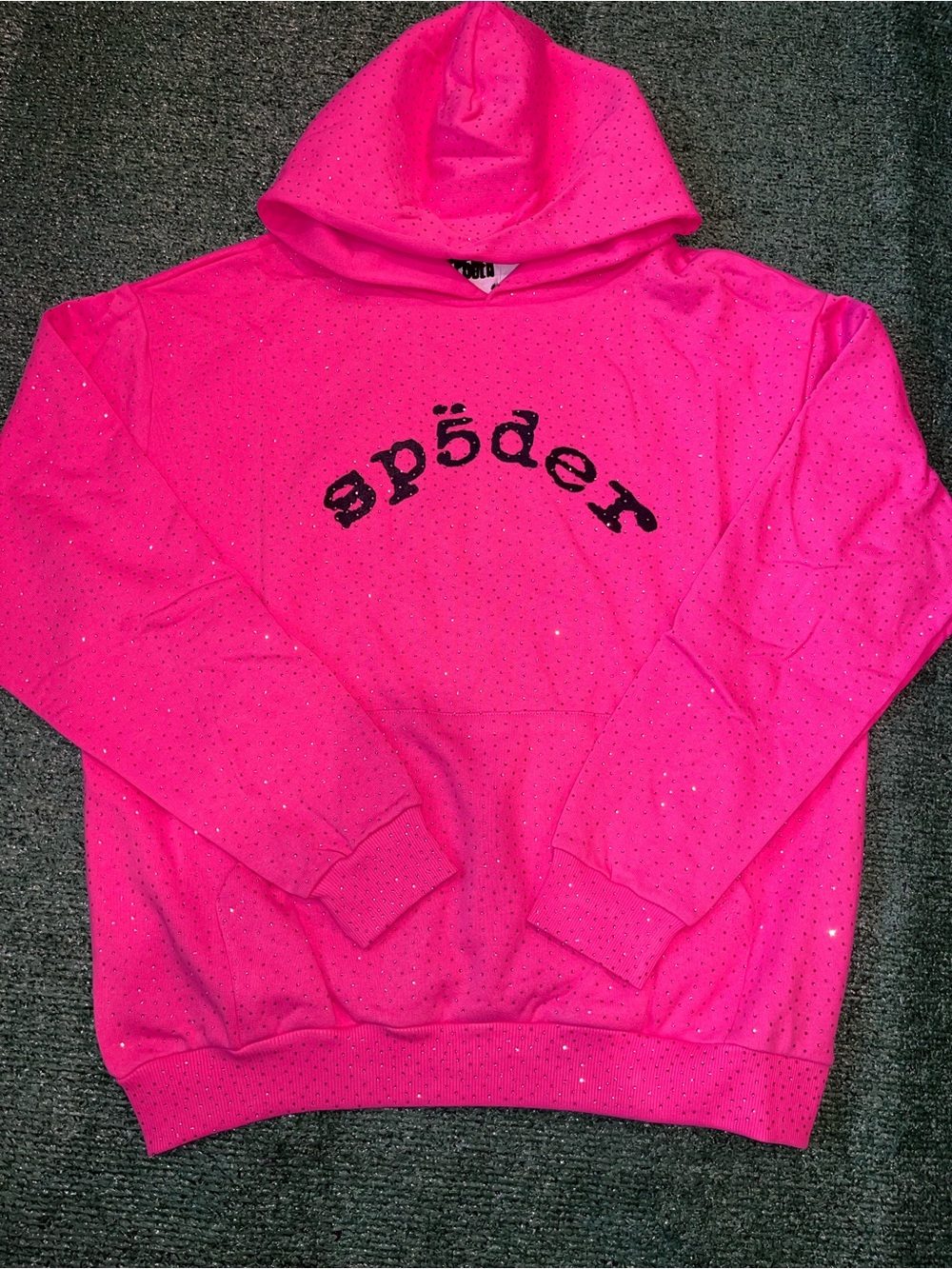 Hot Pink 'spider ' Rhinestone Hoodie